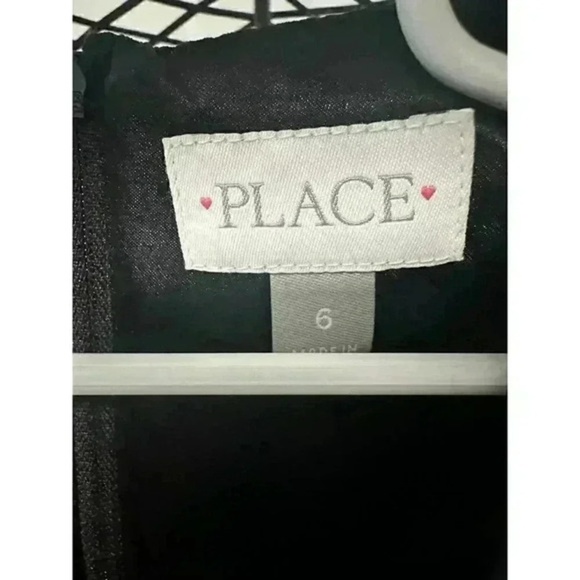 The Childrens Place Girls Dress Size 6 Blue Black Metallic Floral Jacquard Party - Picture 5 of 10